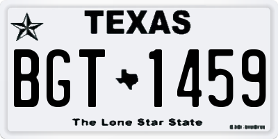 TX license plate BGT1459