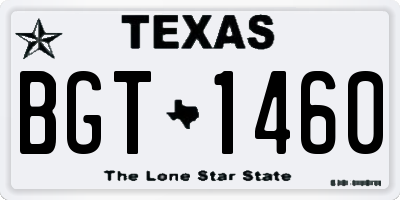 TX license plate BGT1460