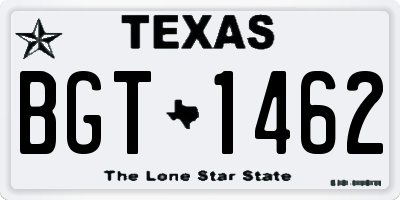TX license plate BGT1462