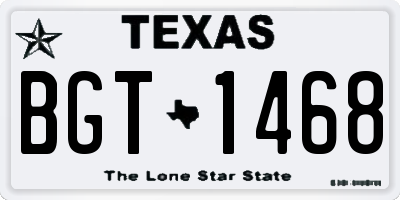 TX license plate BGT1468