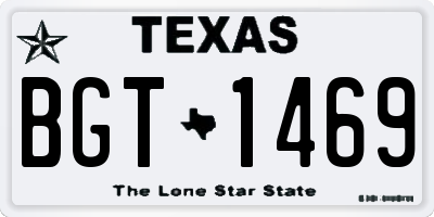 TX license plate BGT1469