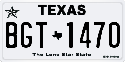 TX license plate BGT1470