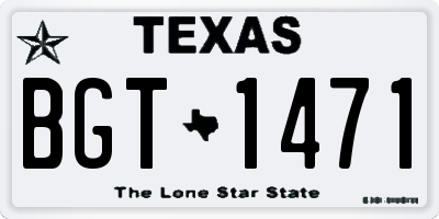 TX license plate BGT1471