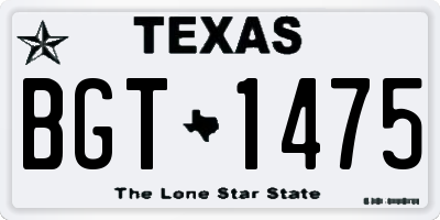 TX license plate BGT1475