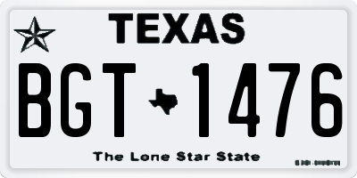 TX license plate BGT1476