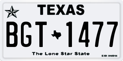 TX license plate BGT1477
