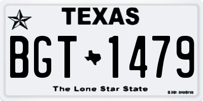 TX license plate BGT1479