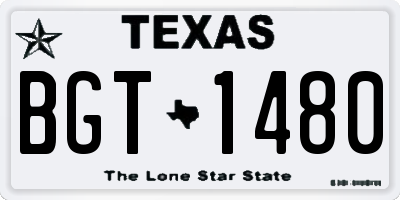 TX license plate BGT1480