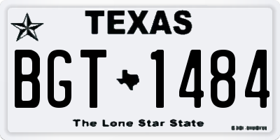 TX license plate BGT1484