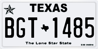 TX license plate BGT1485