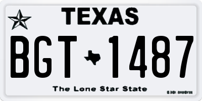 TX license plate BGT1487
