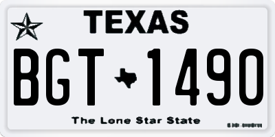 TX license plate BGT1490