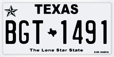 TX license plate BGT1491