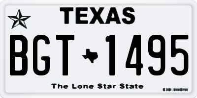 TX license plate BGT1495