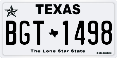 TX license plate BGT1498