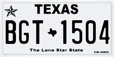 TX license plate BGT1504
