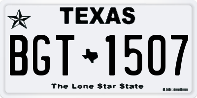 TX license plate BGT1507