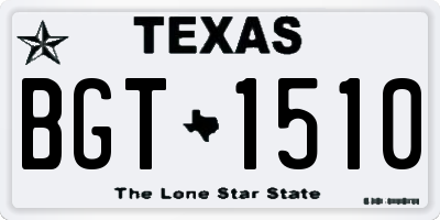 TX license plate BGT1510