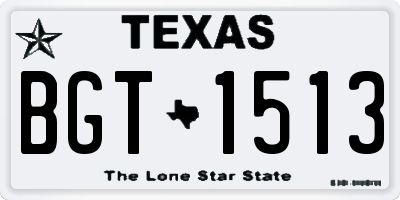 TX license plate BGT1513