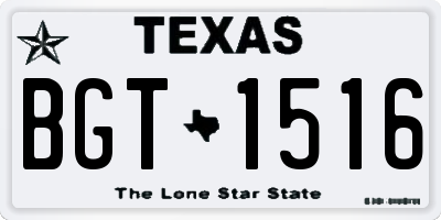 TX license plate BGT1516
