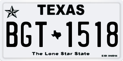 TX license plate BGT1518