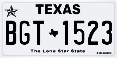 TX license plate BGT1523