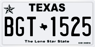 TX license plate BGT1525