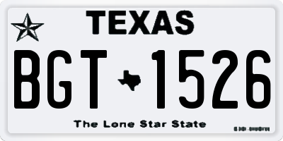 TX license plate BGT1526
