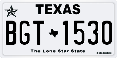 TX license plate BGT1530