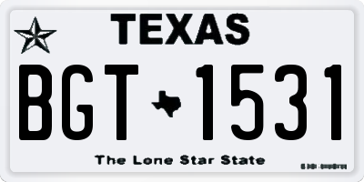 TX license plate BGT1531