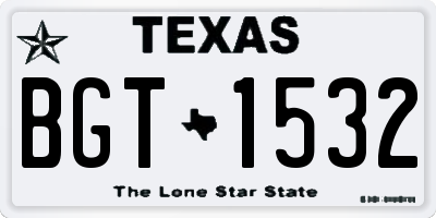 TX license plate BGT1532