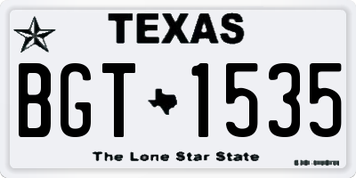 TX license plate BGT1535