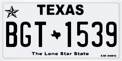 TX license plate BGT1539