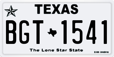 TX license plate BGT1541