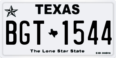 TX license plate BGT1544