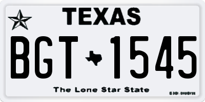 TX license plate BGT1545