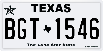 TX license plate BGT1546
