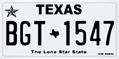 TX license plate BGT1547