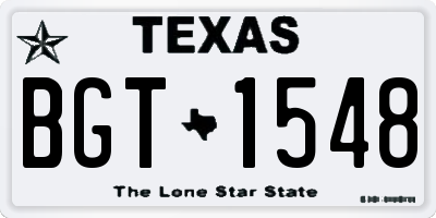 TX license plate BGT1548