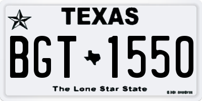 TX license plate BGT1550