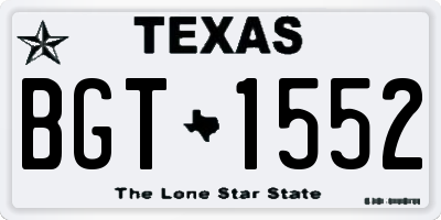 TX license plate BGT1552