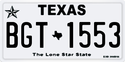TX license plate BGT1553