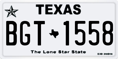 TX license plate BGT1558