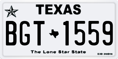 TX license plate BGT1559