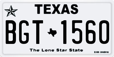 TX license plate BGT1560