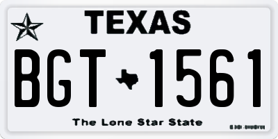 TX license plate BGT1561