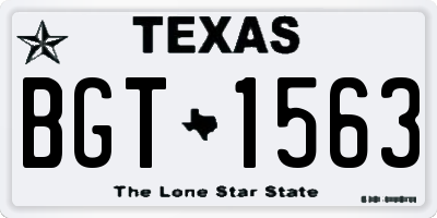 TX license plate BGT1563
