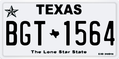 TX license plate BGT1564