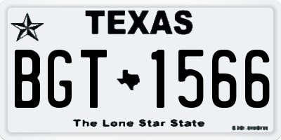 TX license plate BGT1566