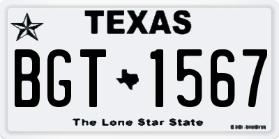 TX license plate BGT1567